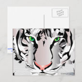 CUSTOM POSTCARDS- TIGER-WHITE/GRAU POSTKARTE (Vorne/Hinten)