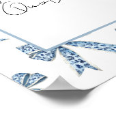 Custom Poster with Pretty Blue Bows Design (Ecke)