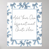 Custom Poster with Pretty Blue Bows Design (Vorne)