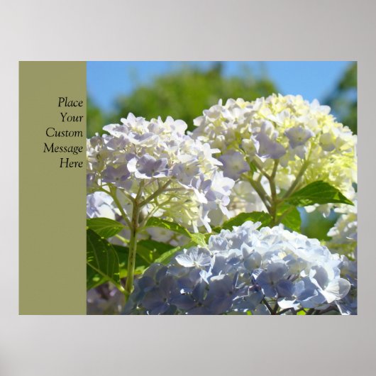 Custom Posters Blue Hydrangea Blume Kunstdrucke Poster (Vorne)