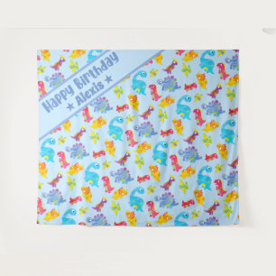 Custom Powder Blue Niedlich Dinosaurier Thema Gebu Wandteppich