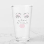 Custom Power Girl Pink Kiss Eyelashes Makeup Glas (Rückseite)