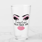 Custom Power Girl Pink Kiss Eyelashes Makeup Glas (Vorderseite)