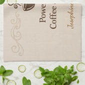 Custom Powered By Coffee Chaos Cup Elegant Trendy Geschirrtuch (Gefaltet)