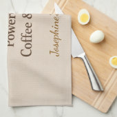 Custom Powered By Coffee Chaos Cup Elegant Trendy Geschirrtuch (Viertel Falte)