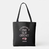Custom PRAY SLAY CROCHET Christian Mom Crafter Tasche (Rückseite)