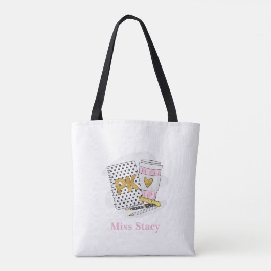 Custom Pre K Teacher White Notebook School Tasche (Rückseite)