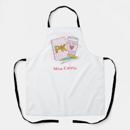 Custom Pre Kindergarten Pink Dock Buchen Kaffee Ar Schürze