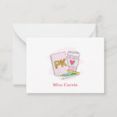 Custom Pre Kindergarten Pink Dop Notebook Kaffee Mitteilungskarte (Vorderseite)