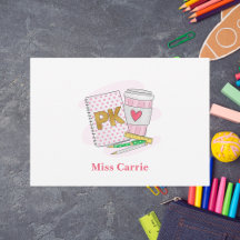 Custom Pre Kindergarten Pink Dop Notebook Kaffee