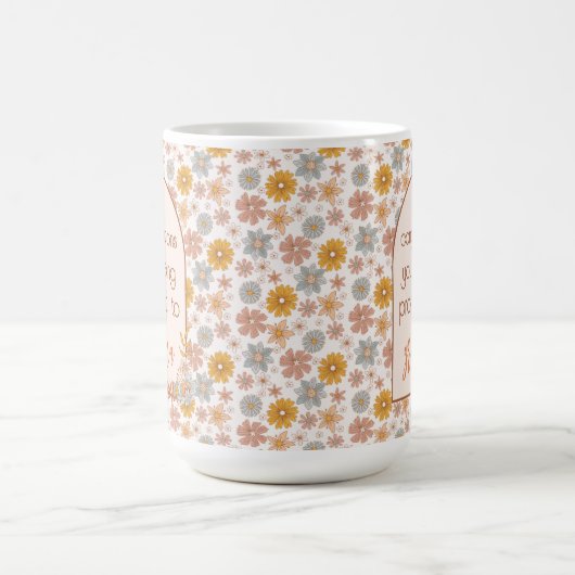 Custom Pregnancy Reveal Geschenk Boho Floral Kaffeetasse (Mittel)