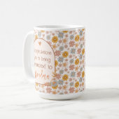Custom Pregnancy Reveal Geschenk Boho Floral Kaffeetasse (Vorderseite Links)