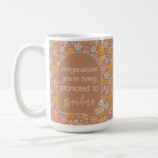 Custom Pregnancy Reveal Geschenk Boho Floral Kaffeetasse (Links)