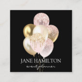 Custom Premium Elegant Black Quadratische Visitenkarte (Vorderseite)