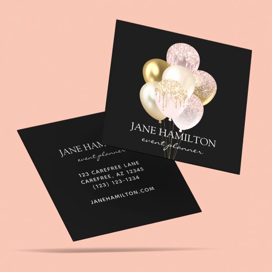 Custom Premium Elegant Black Quadratische Visitenkarte