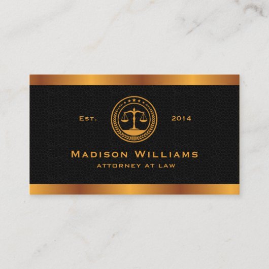 Custom Premium Gold Black Classigram Law Visitenkarte (Vorderseite)