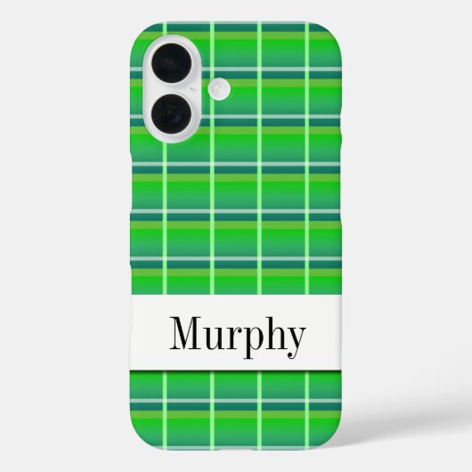 Custom Preppy Green Kariert iPhone Case (Rückseite)