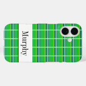 Custom Preppy Green Kariert iPhone Case (Rückseite (Horizontal))