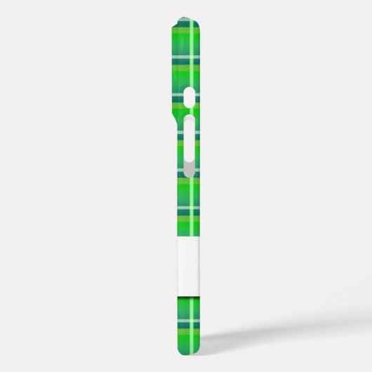 Custom Preppy Green Kariert iPhone Case (Rückseite / Links)