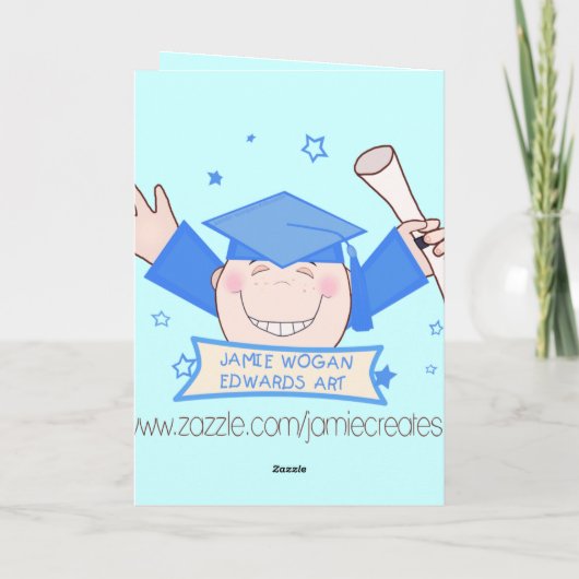 Custom Preschool / Kindergarten Boy Graduation Karte (Rückseite)