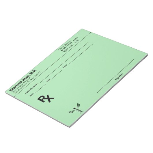 Custom Prescription Notepad – Editable Doctor RX  Notizblock (angewinkelt)