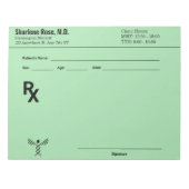Custom Prescription Notepad – Editable Doctor RX  Notizblock (Vorderseite)