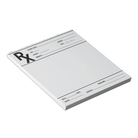 Custom Prescription Pad for Doctor Pharmacist Rx Notizblock (angewinkelt)