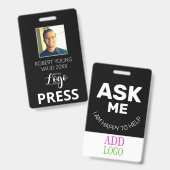 Custom PRESS - Foto Pass - Name ID ID Abzeichen Ausweis (Vorder- & Rückseite)