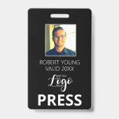 Custom PRESS - Foto Pass - Name ID ID Abzeichen Ausweis (Vorderseite)