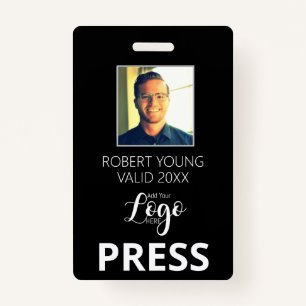 Custom PRESS - Foto Pass - Name ID ID Abzeichen Ausweis