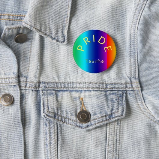 Custom PRIDE Rainbow Multicolor Personalisiert Button (Beispiel)