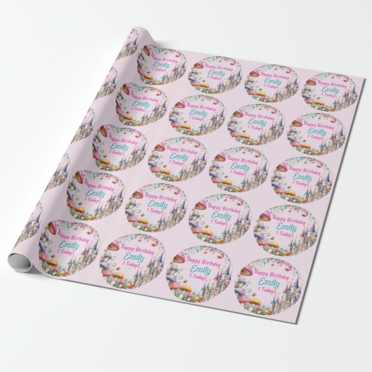 Custom Princess Fairy Daughters Birthday Fairycore Geschenkpapier (Ungerollt)
