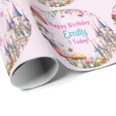 Custom Princess Fairy Daughters Birthday Fairycore Geschenkpapier (Rolleneckpunkt)