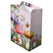 Custom Princess Fairy Girl's Birthday Fairycore Mittlere Geschenktüte (Rückseite Schrägansicht)