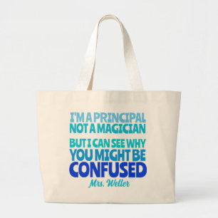 Custom Principal Funny kein Zauberer Jumbo Stoffbeutel