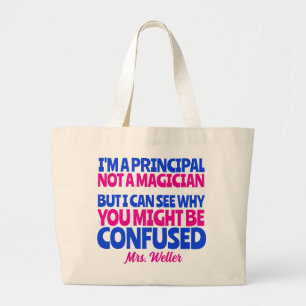 Custom Principal Funny kein Zauberer Jumbo Stoffbeutel