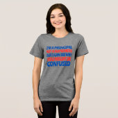 Custom Principal Funny Superhero Frauen Tri-Blend Shirt (Vorderseite voll)