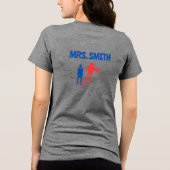 Custom Principal Funny Superhero Frauen Tri-Blend Shirt (Rückseite)
