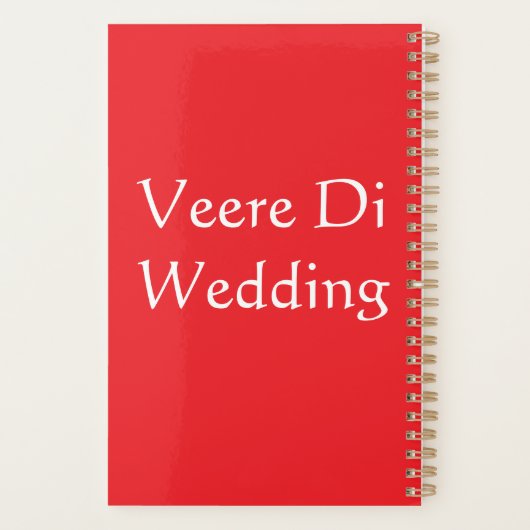 Custom Print Desi Wedding Shaadi Vibes Planer (Rückseite)