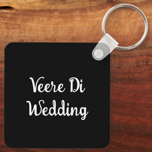 Custom Print Desi Wedding Shaadi Vibes Schlüsselanhänger (Rückseite)