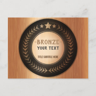 CUSTOM PRINT DIY-MEDAILLE Bronze ADDIERE DEIN LOGO Ankündigungspostkarte