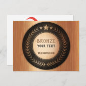 CUSTOM PRINT DIY MEDAL Bronze ADD IHR LOGO bearbei Ankündigungspostkarte (Vorne/Hinten)