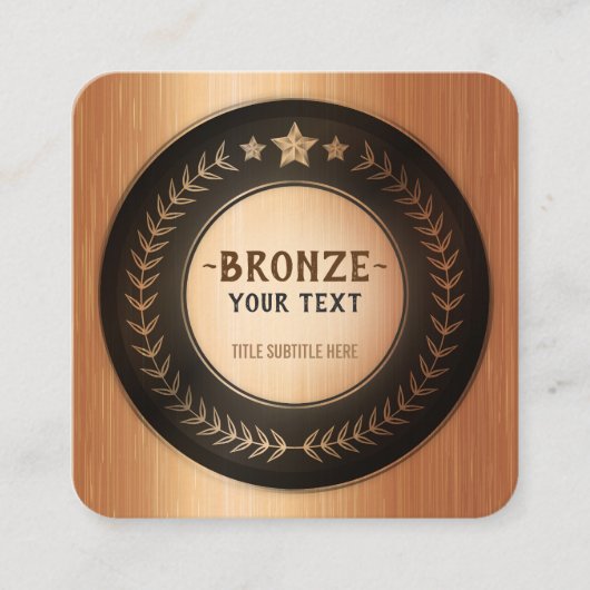 CUSTOM PRINT DIY MEDAL Bronze ADD IHR LOGO bearbei Quadratische Visitenkarte (Vorderseite)