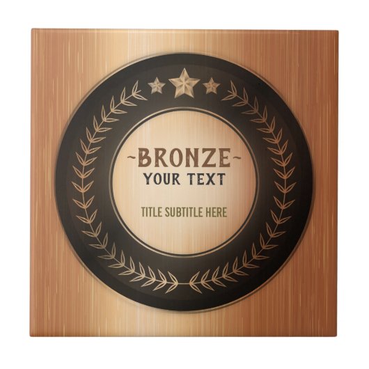 CUSTOM PRINT DIY MEDAL Bronze Champion EDITABLE Fliese (Vorderseite)