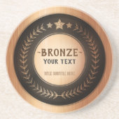 CUSTOM PRINT DIY MEDAL Bronze Champion EDITABLE Getränkeuntersetzer (Vorne)