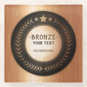 CUSTOM PRINT DIY MEDAL Bronze Champion EDITABLE Glasuntersetzer