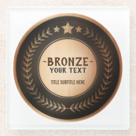 CUSTOM PRINT DIY MEDAL Bronze Champion EDITABLE Glasuntersetzer