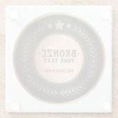 CUSTOM PRINT DIY MEDAL Bronze Champion EDITABLE Glasuntersetzer (Rückseite)