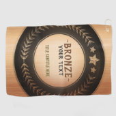 CUSTOM PRINT DIY MEDAL Bronze Champion EDITABLE Golfhandtuch (Horizontal)