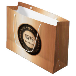 CUSTOM PRINT DIY MEDAL Bronze Champion EDITABLE Große Geschenktüte